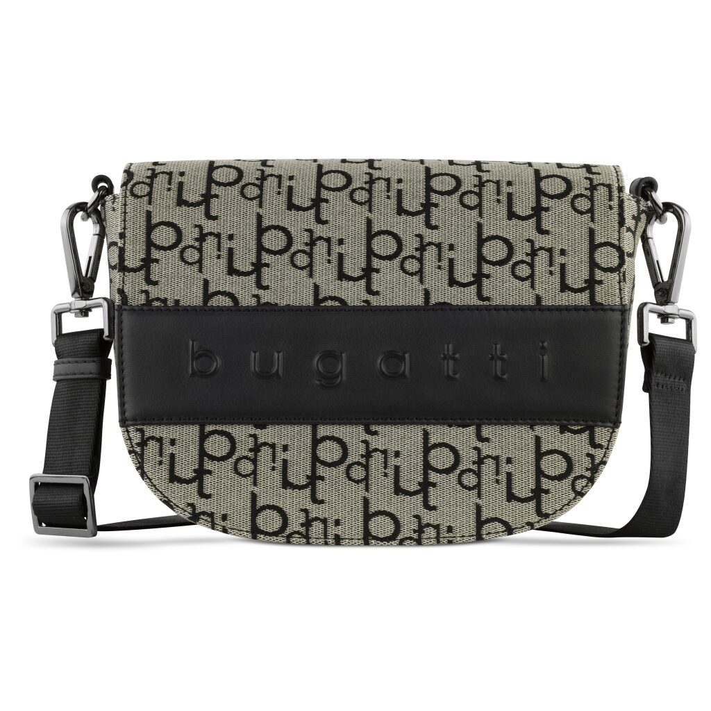 Umhängetasche mit Klappe Elea 49435601 schwarz-beige Umhängetasche mit Klappe Elea 49435601 schwarz-beige