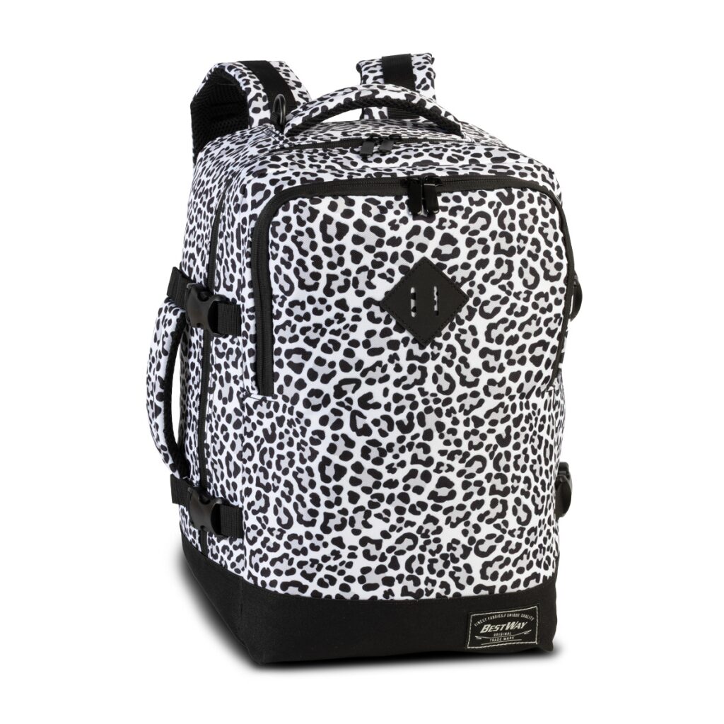 Handgepäck Rucksack 40x20x25 cm schwarz-weiß