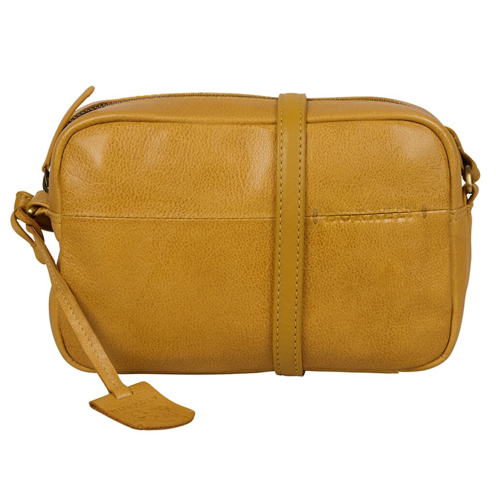 Leder Mini Crossbody-Tasche Natural Norah gelb