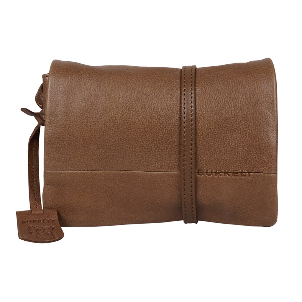 Leder Crossbodytasche mit Klappe Natural Norah cognac