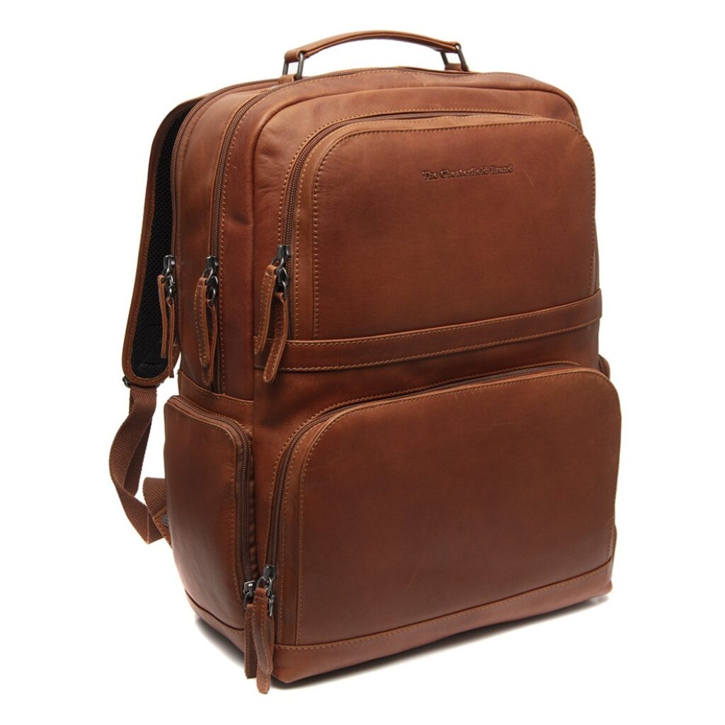 Laptoprucksack / Lederrucksack Lennox cognac