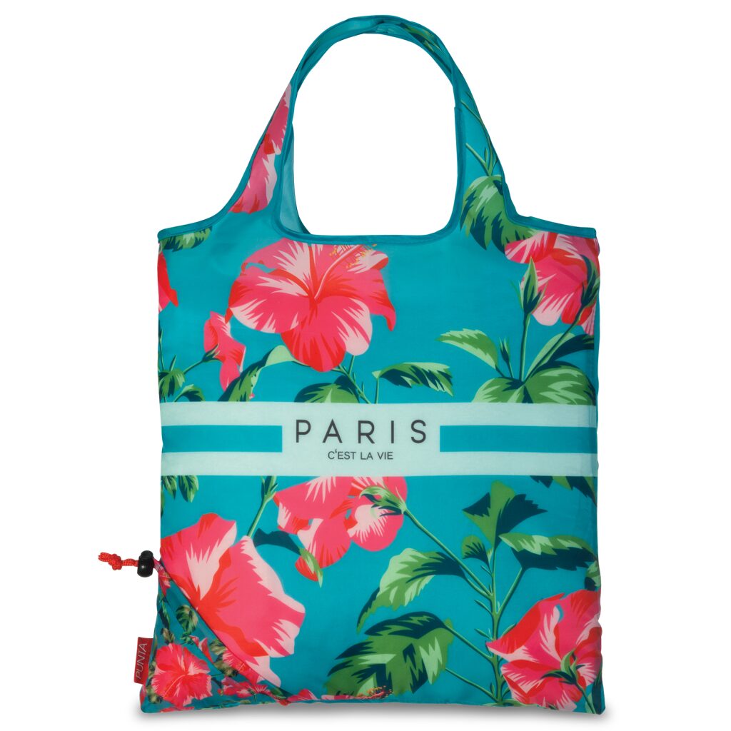 Faltbare Einkaufstasche Punta Paris petrol-rosa Faltbare Einkaufstasche Punta Paris petrol-rosa