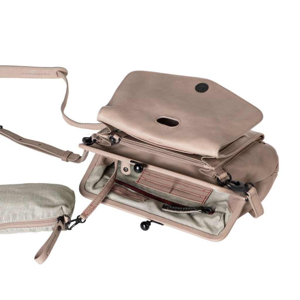 Leder Umhängetasche Mrs. Madeline vintage khaki
