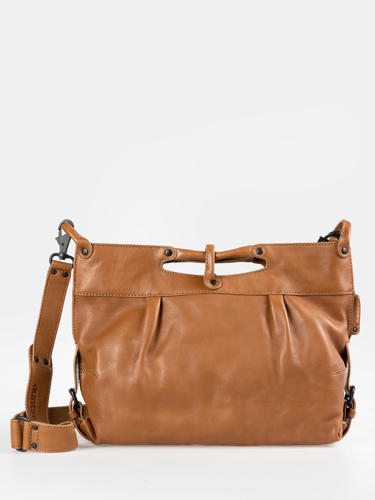 Leder-Umhängetasche Mrs. Muffin caramel Leder-Umhängetasche Mrs. Muffin caramel