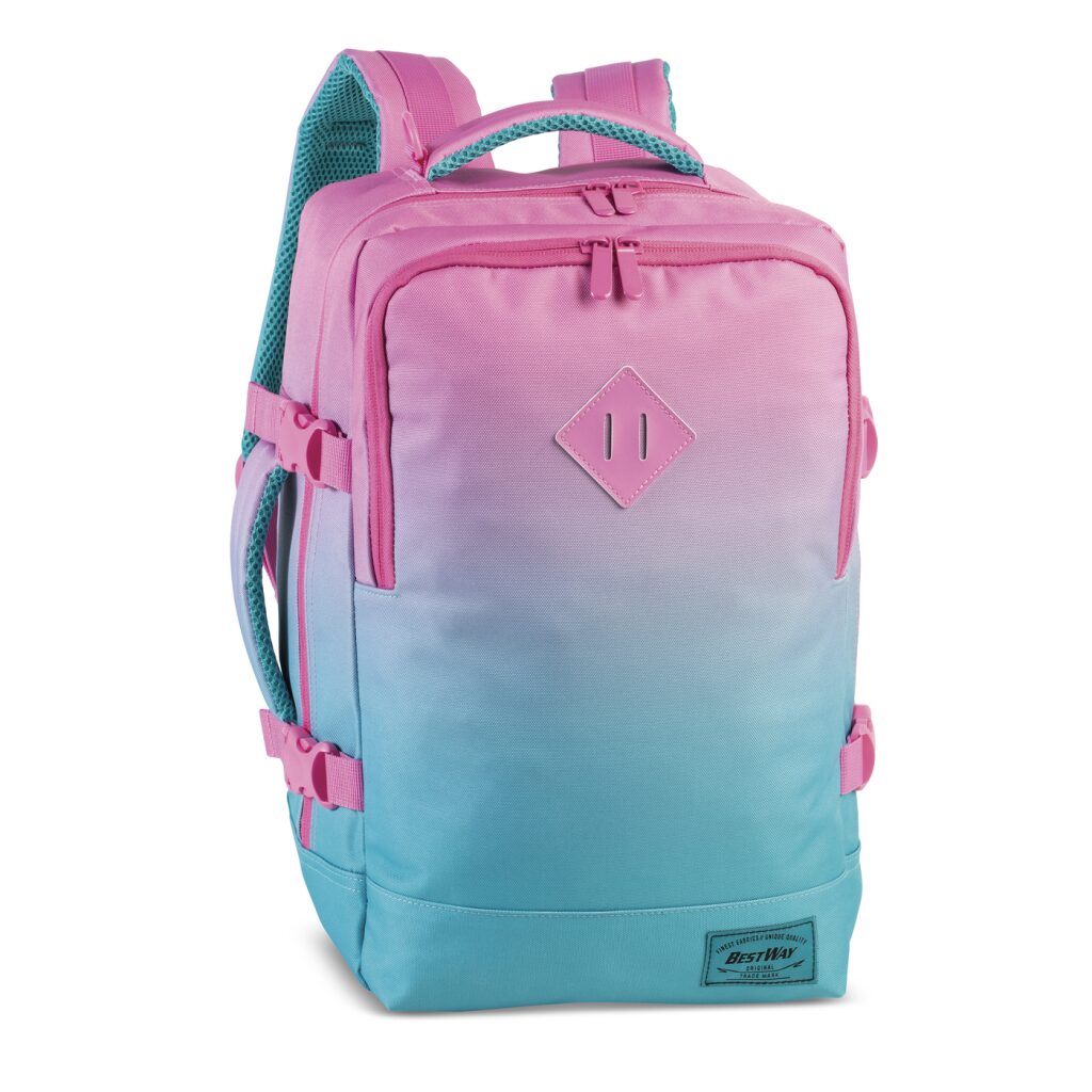 Handgepäck Rucksack 40x20x25 cm türkis-pink
