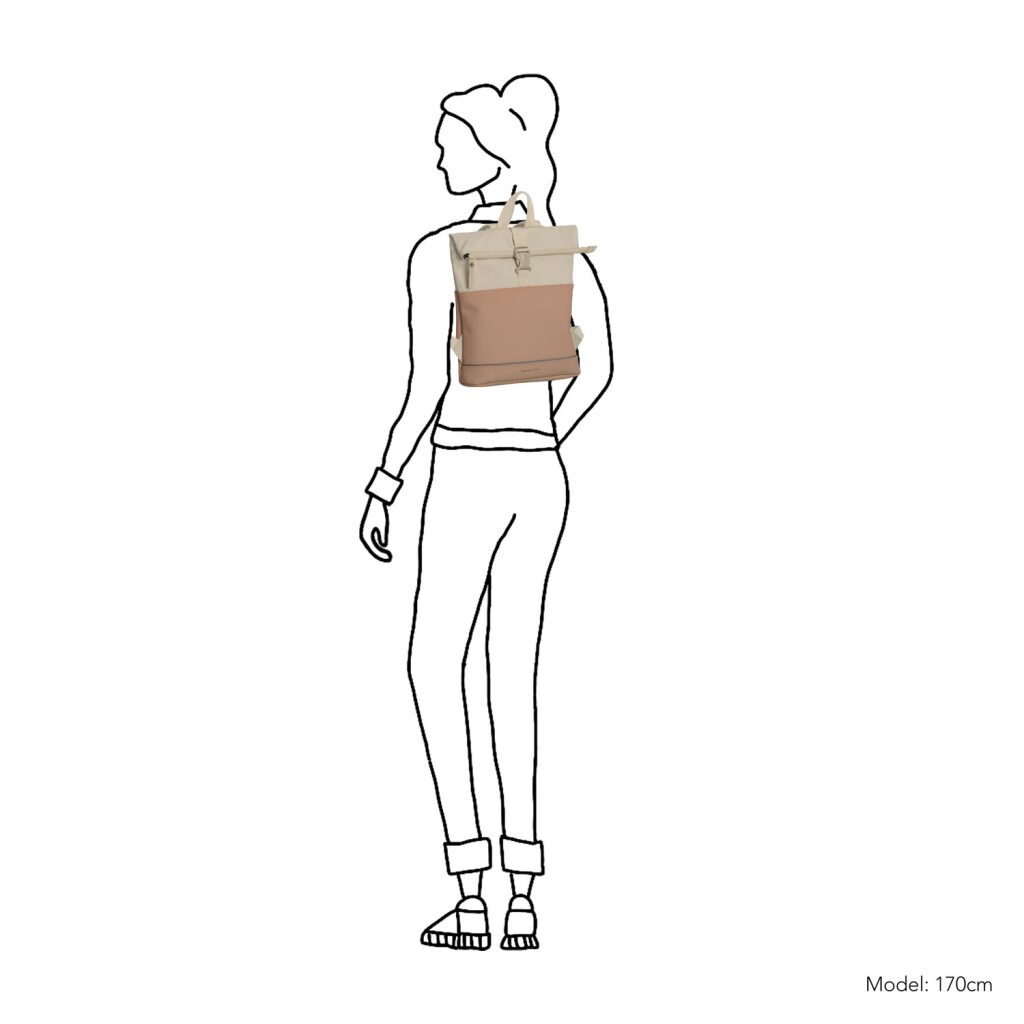 Rolltop-Rucksack Allentown beige-rosa Rolltop-Rucksack Allentown beige-rosa