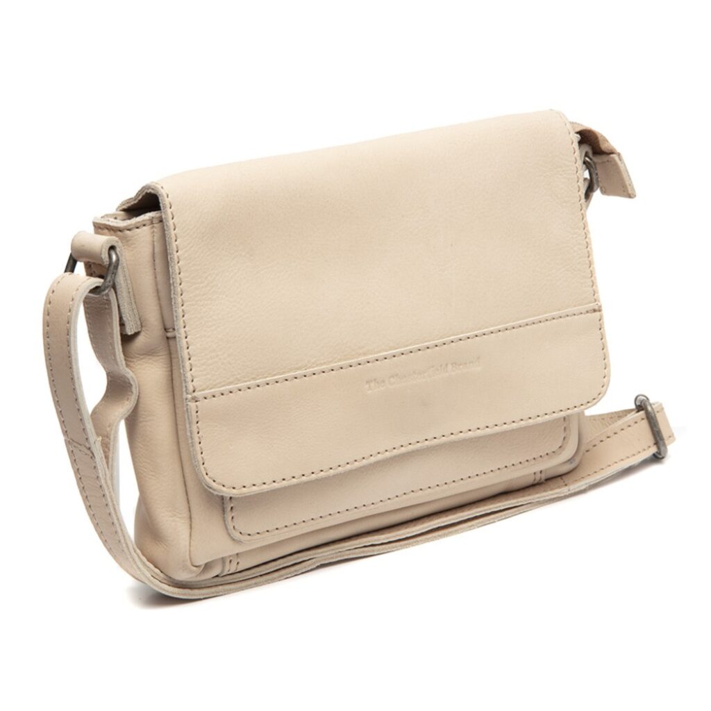 Leder Umhängetasche Ann beige