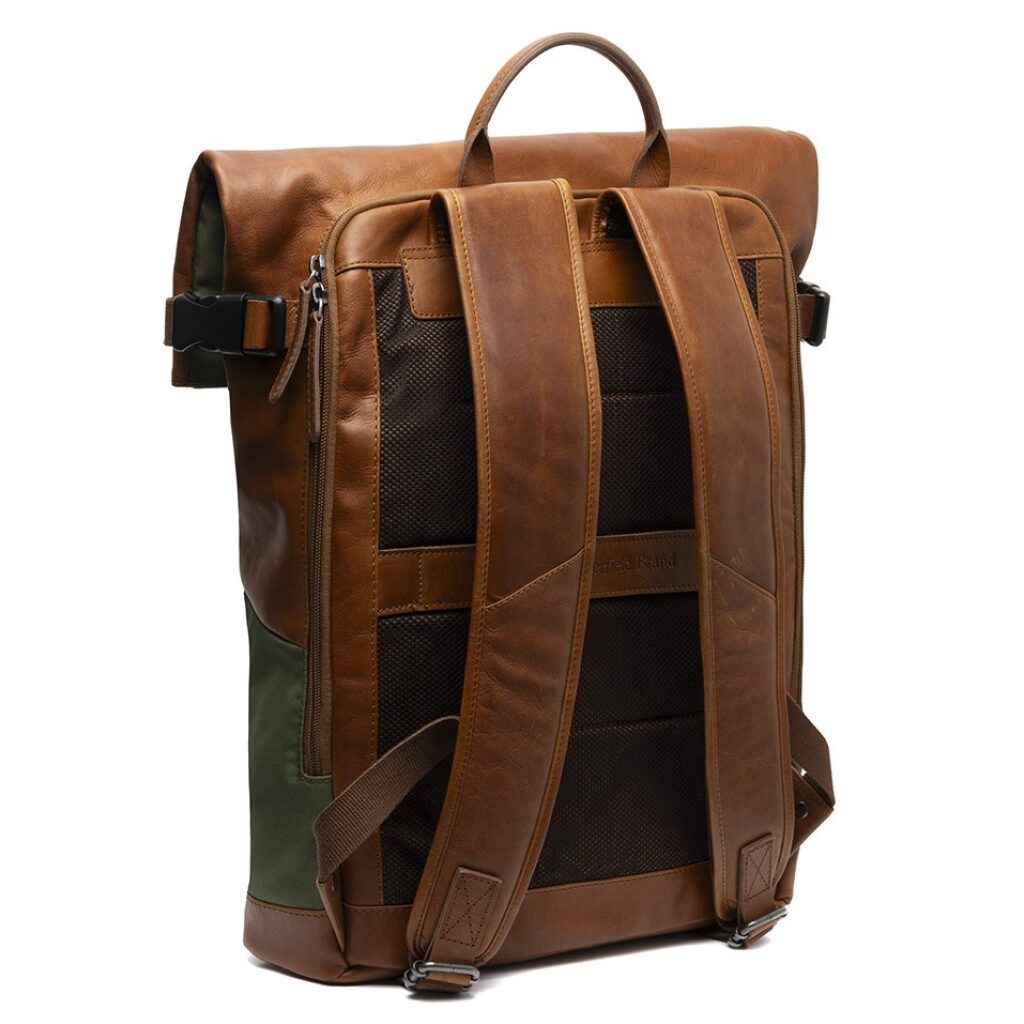 Leder Rolltop-Rucksack 17" Bornholm olive