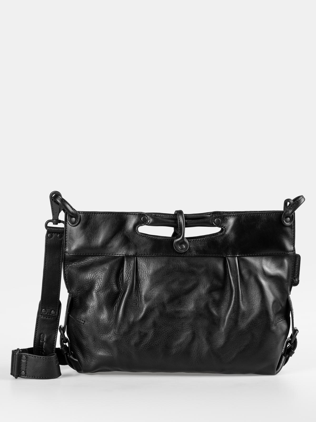 Leder-Umhängetasche Mrs. Muffin schwarz Leder-Umhängetasche Mrs. Muffin schwarz