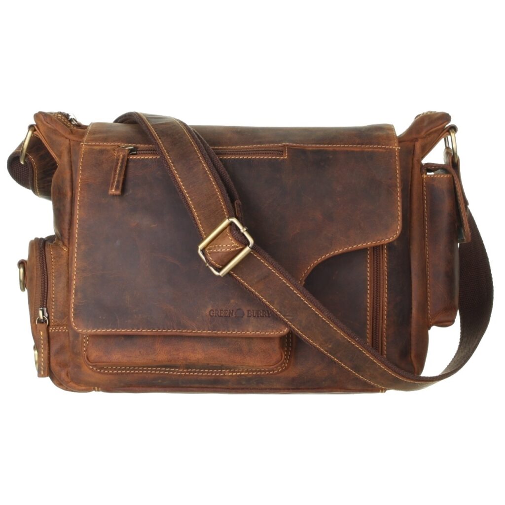 Leder Aktentasche zum Umhängen Reynold Vintage-Look braun Leder Aktentasche zum Umhängen Reynold Vintage-Look braun