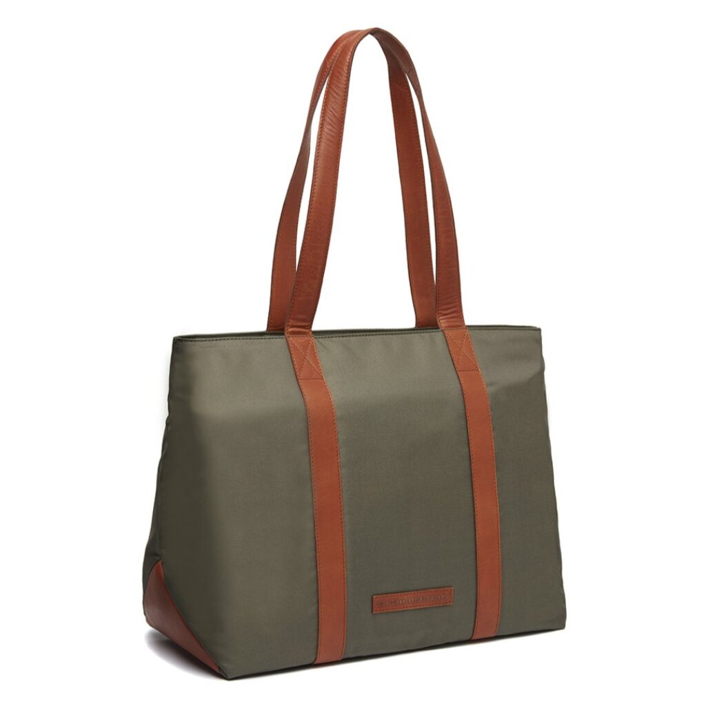 Leder Shopper Otta olivgrün