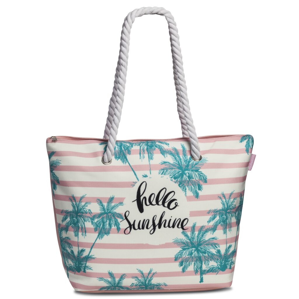 Sommertasche / Strandtasche 55206-2120 rosa-weiß