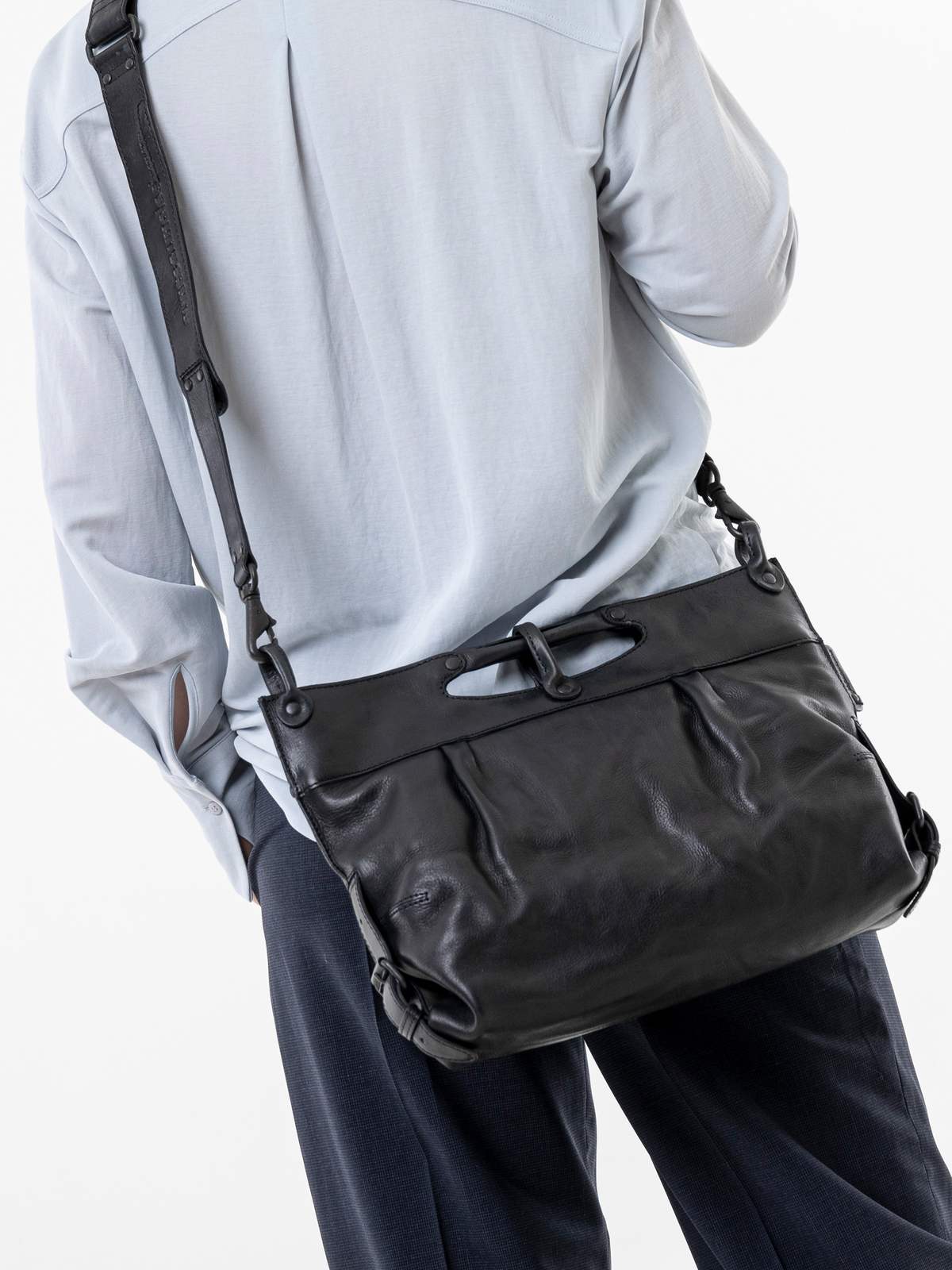 Leder-Umhängetasche Mrs. Muffin schwarz Leder-Umhängetasche Mrs. Muffin schwarz