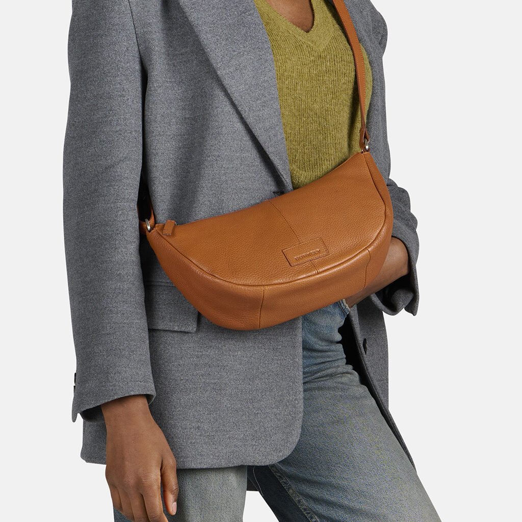 Leder Crossbody-Tasche Round Soft Skylar cognac Leder Crossbody-Tasche Round Soft Skylar cognac