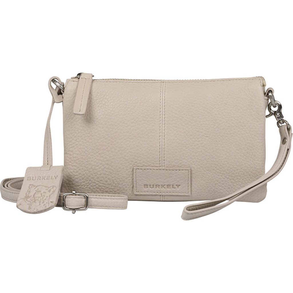 Leder Crossbody-Tasche Soft Skylar hellgrau