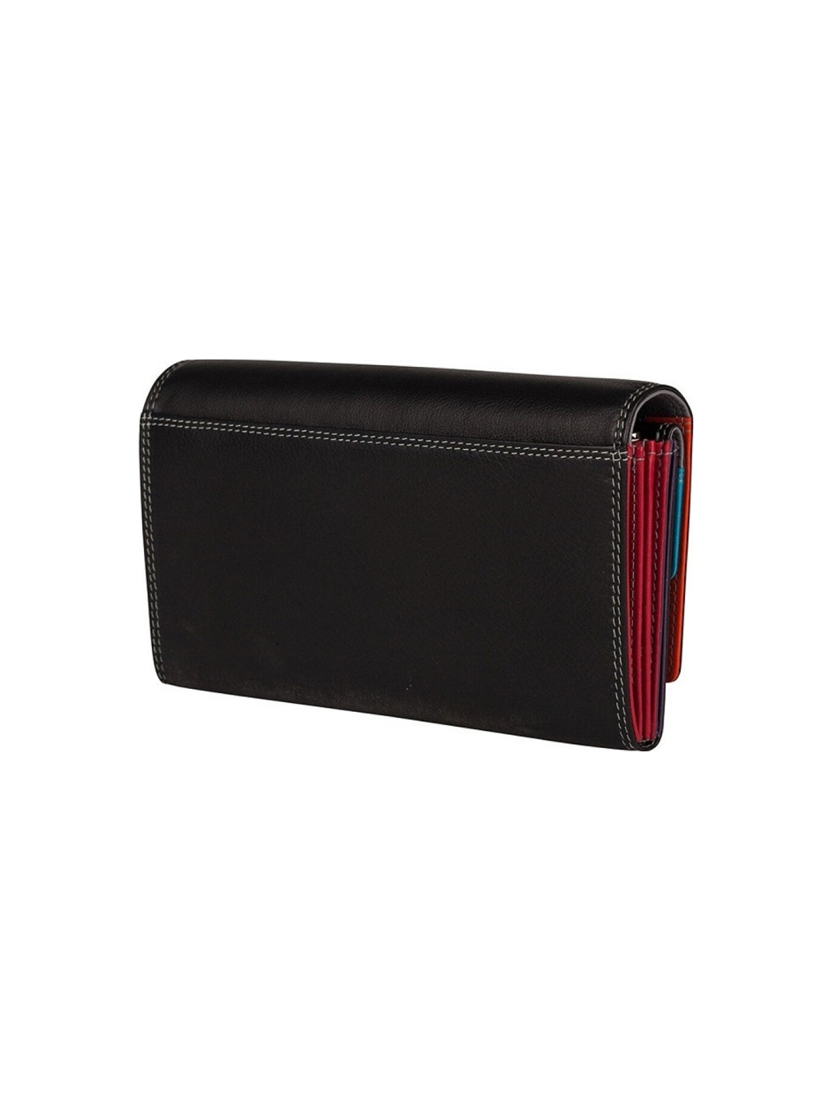 Ledergeldbörse 2-Flap multicolor schwarz Ledergeldbörse 2-Flap multicolor schwarz