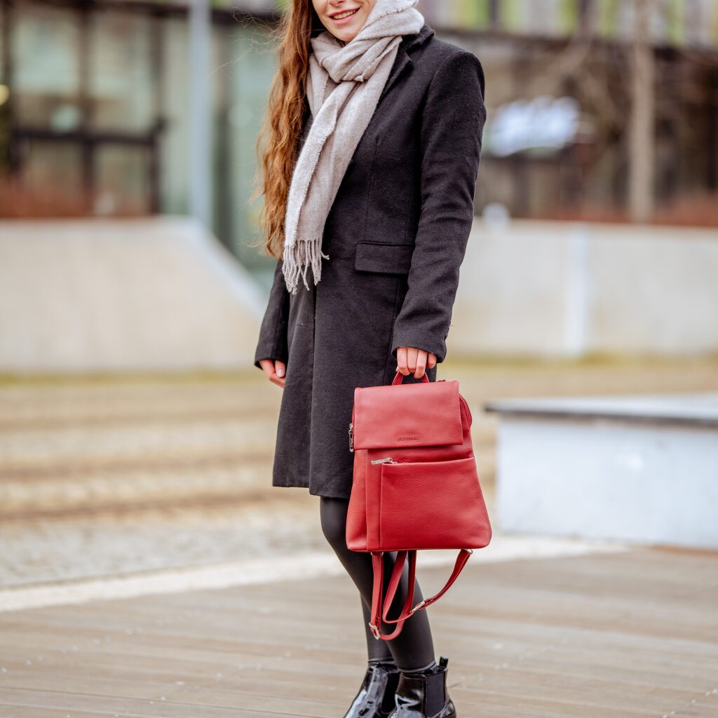 Estelle Lederrucksack für die Stadt 0145 rot, Hauptbild 3