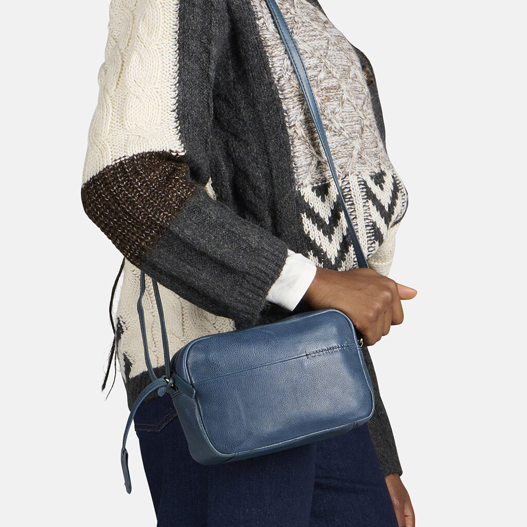 Burkely Leder Mini Crossbody-Tasche Natural Norah blau, Hauptbild 2