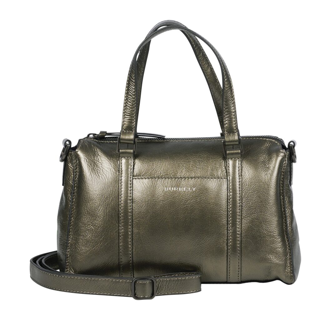 Leder Handtasche Creased Crystal dunkelgrau