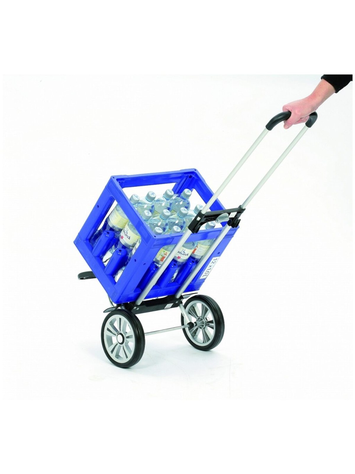 Einkaufstrolley ALU STAR SHOPPER® FILIP 115-209-90 grau-blau