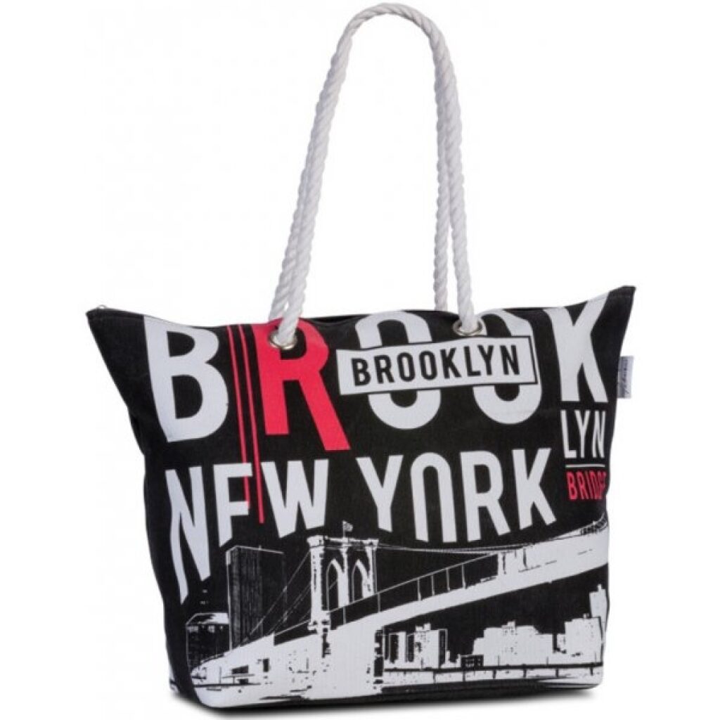 Strandtasche / Sommertasche BROOKLYN BRIDGE 50334-9900 schwarz-weiß Strandtasche / Sommertasche BROOKLYN BRIDGE 50334-9900 schwarz-weiß