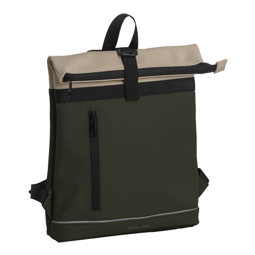 Rolltop Rucksack Seattle grün-beige Rolltop Rucksack Seattle grün-beige
