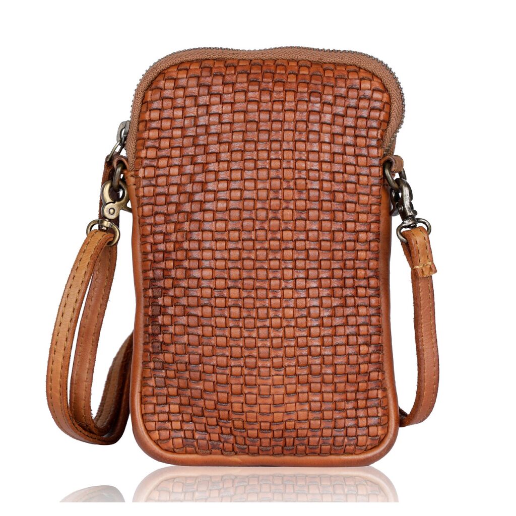 Handytasche EVERLY aus Leder cognac