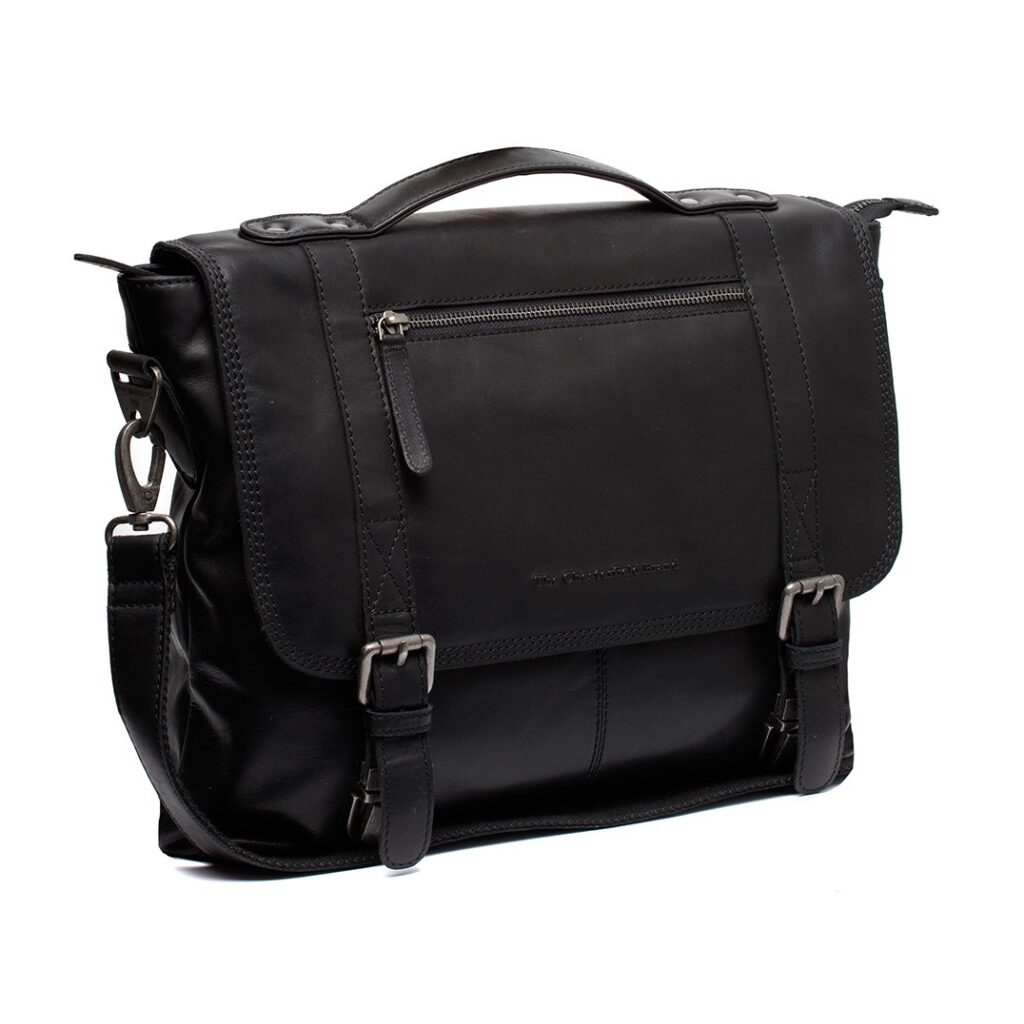 Leder Laptoptasche Veneto schwarz