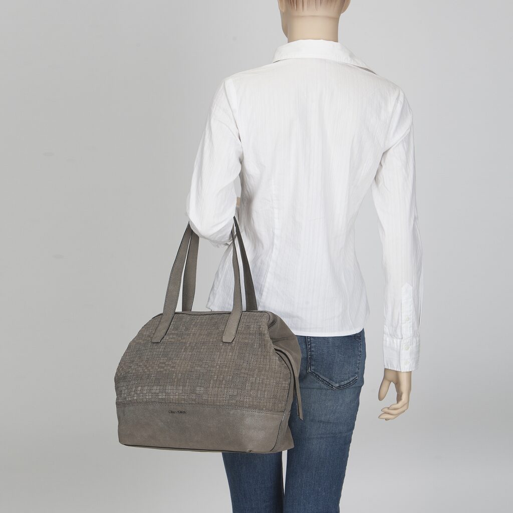 Marc O´Polo Leder-Shopper-Tasche grau, Hauptbild 3