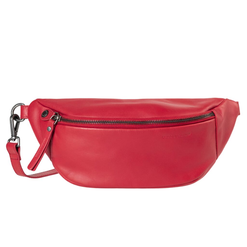 Leder Crossbody-Tasche Bilberry crimson red