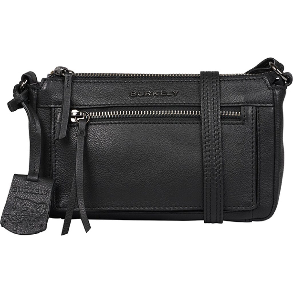 Leder Crossbody Tasche Rock Ruby schwarz