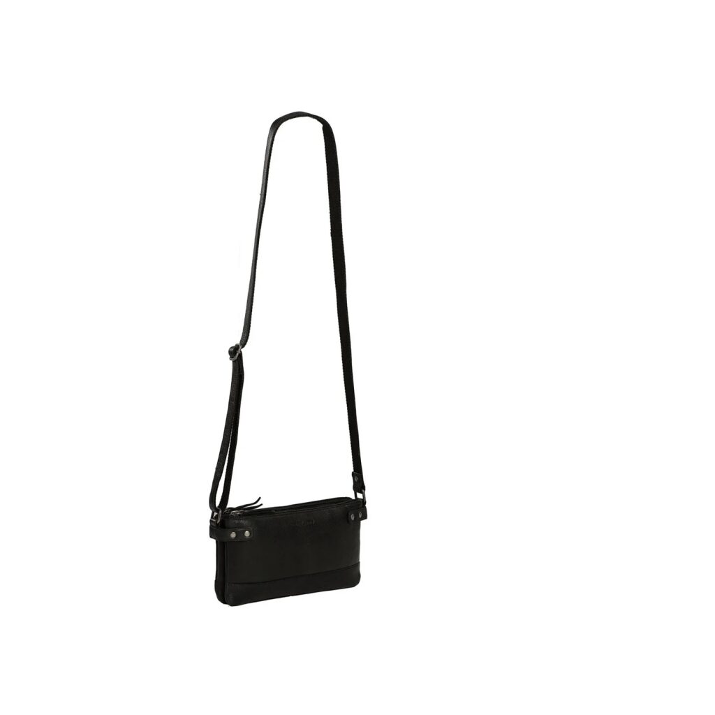 Daniel Ray Leder Crossbody Tasche / Umhängetasche 2in1 Billings schwarz, Hauptbild 2