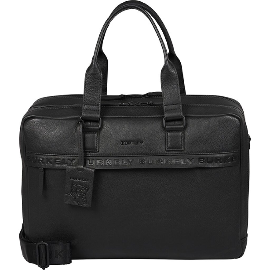 Leder Laptoptasche Minimal Mason double zip 15,6" schwarz