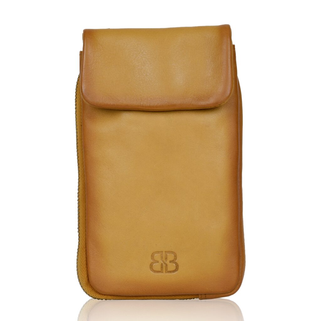 Leder Handytasche-Geldbörse 2v1 KIA gelb Leder Handytasche-Geldbörse 2v1 KIA gelb