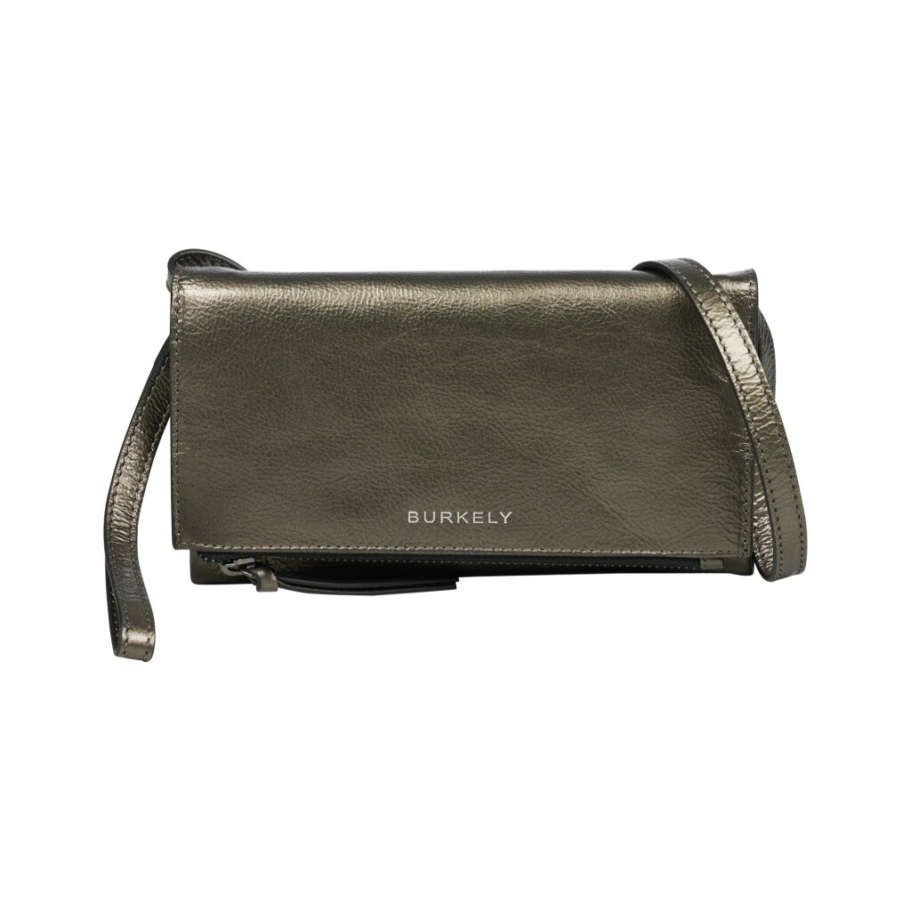 Leder Handtasche Creased Crystal dunkelgrau