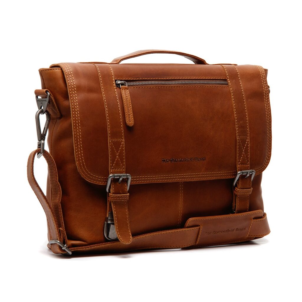 Leder Laptoptasche Veneto cognac