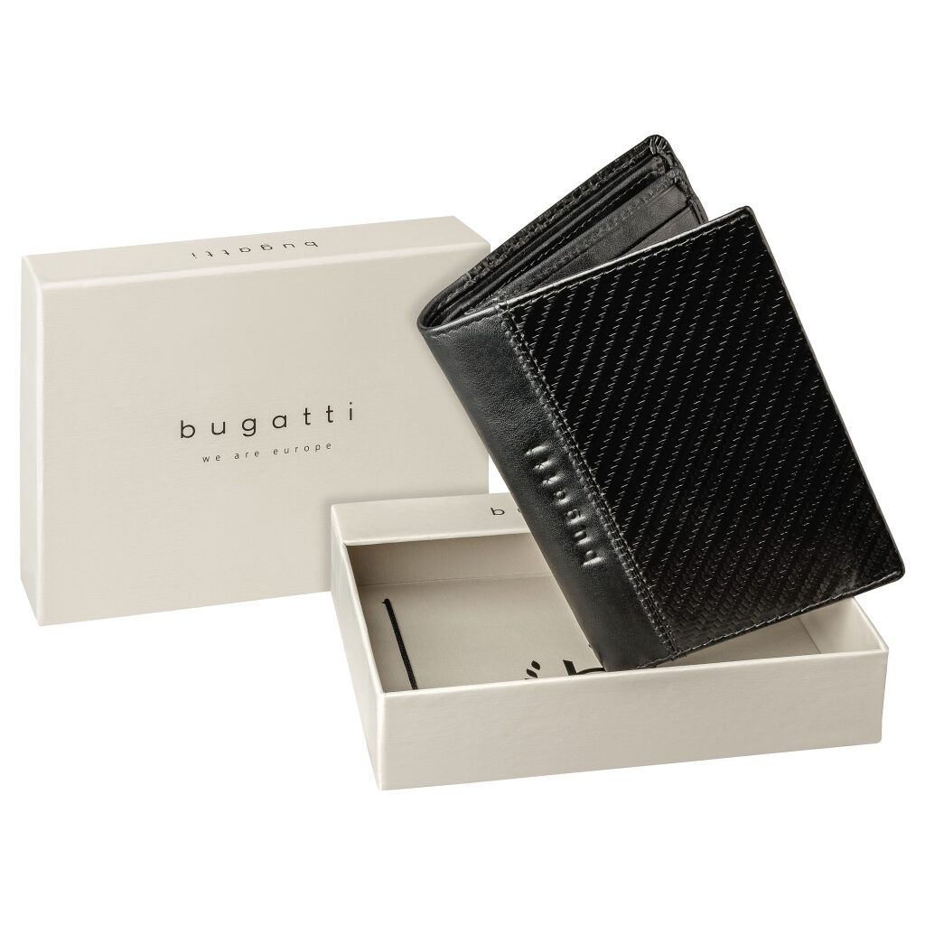 Bugatti Ledergeldbörse hochkant RFID Comet 49220001 schwarz, Hauptbild 3