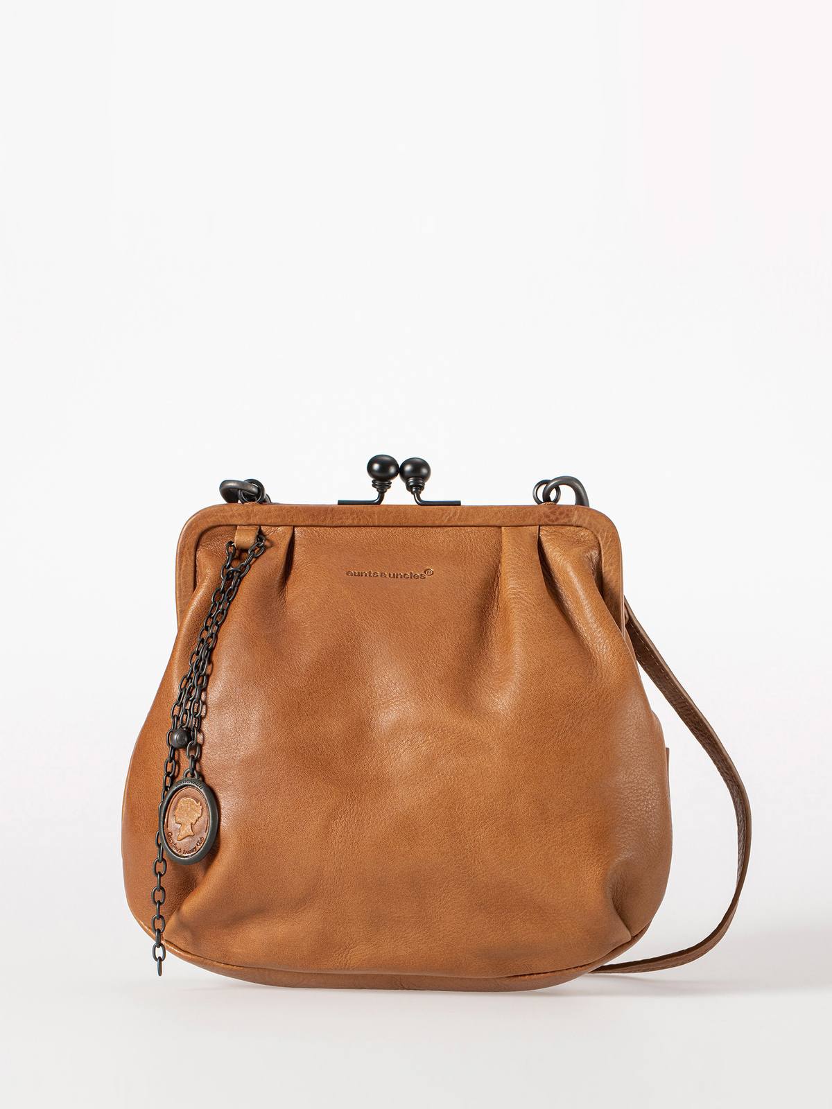 aunts & uncles Leder-Umhängetasche/Clutch Mrs. Fortune Cookie caramel, Vergrößern