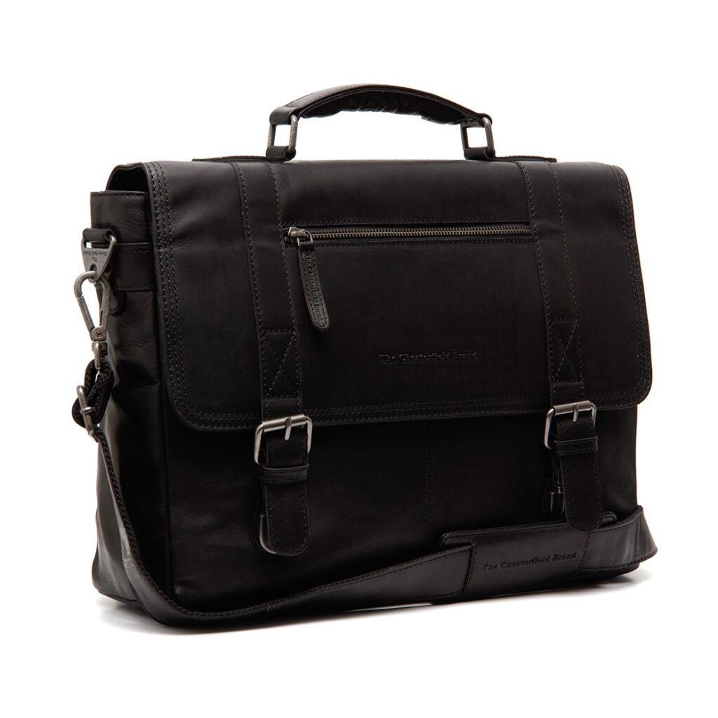 Leder Laptoptasche Imperia schwarz