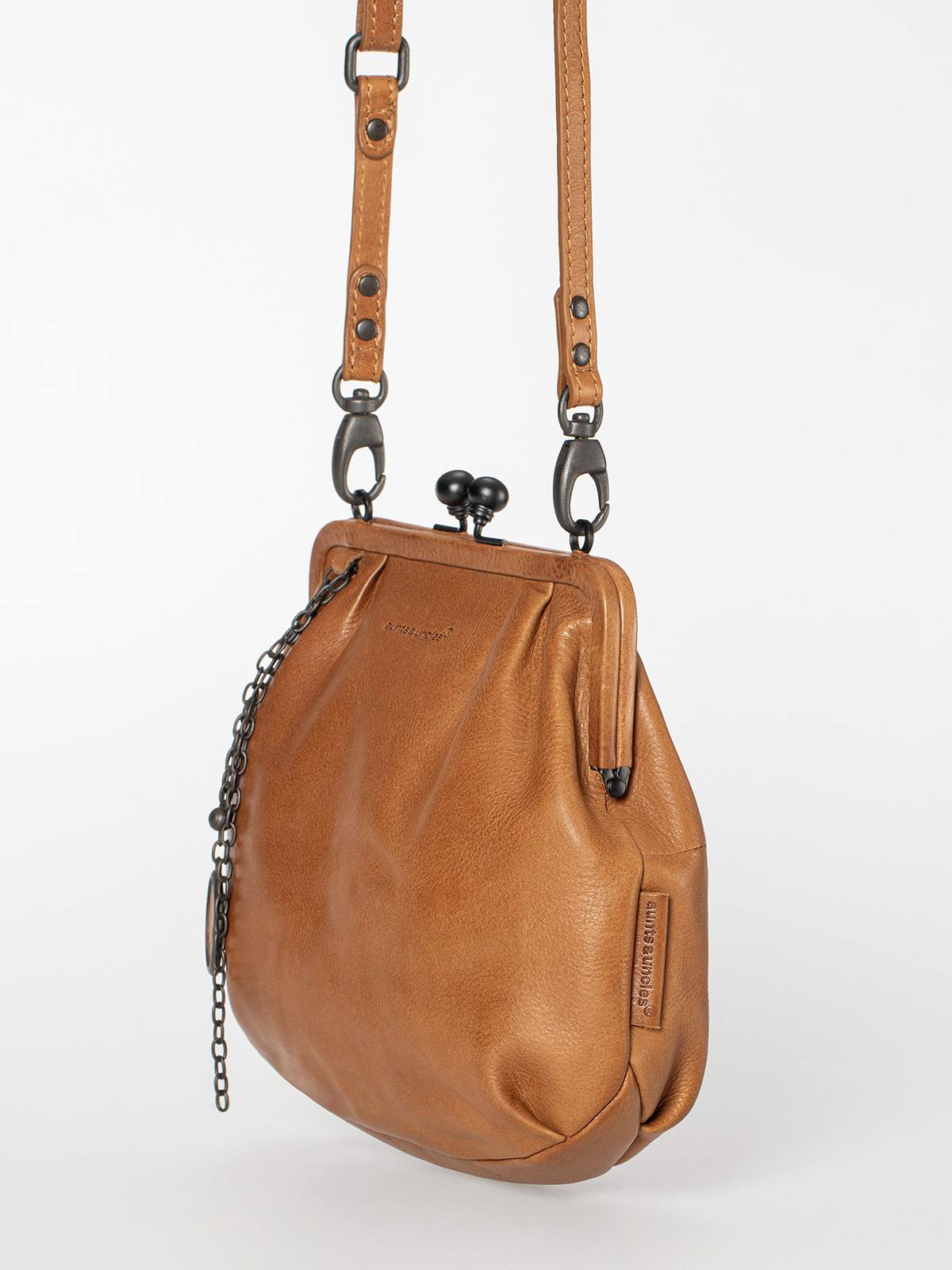 aunts & uncles Leder-Umhängetasche/Clutch Mrs. Fortune Cookie caramel, Hauptbild 4