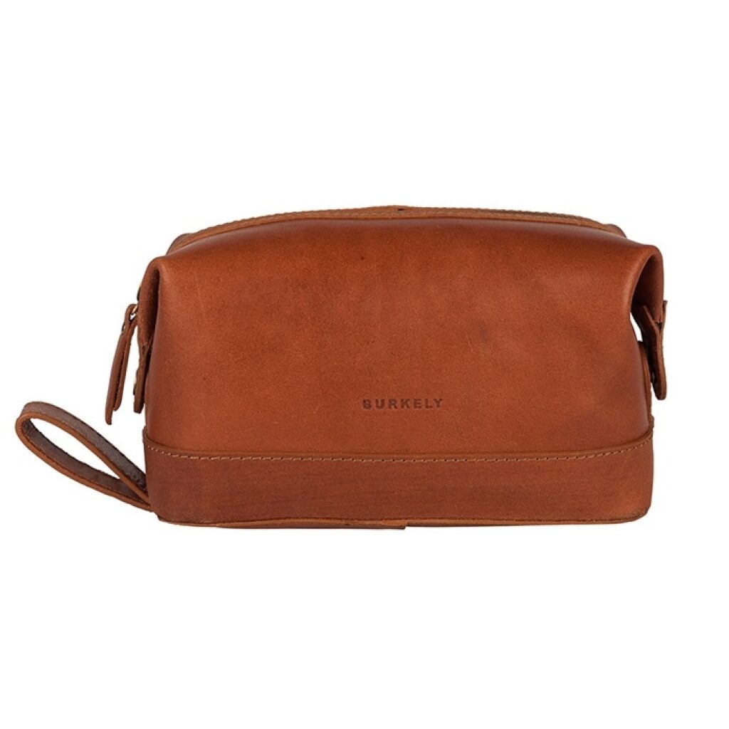 Leder Kosmetiktasche Riley cognac