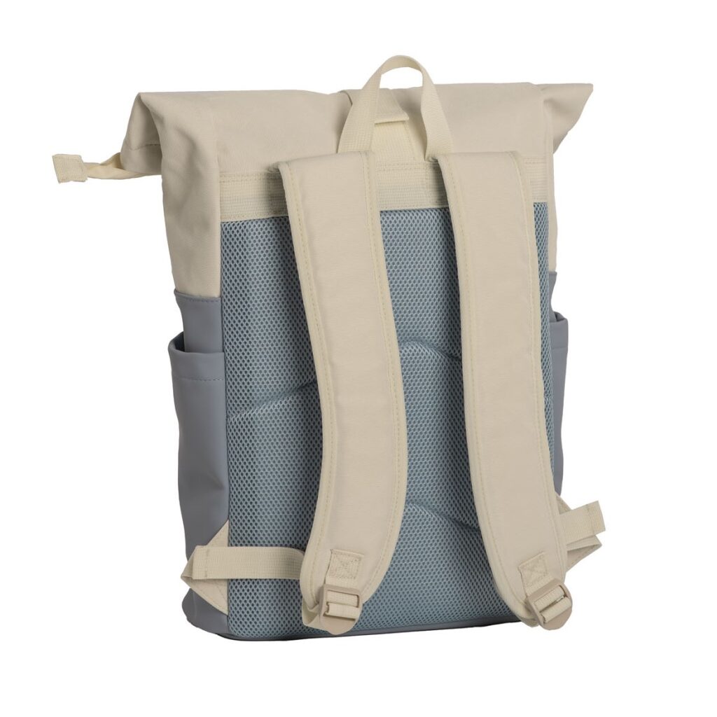 Daniel Ray Rolltop-Rucksack Pittsburgh für Notebook 15,6" beige-blau, Hauptbild 3