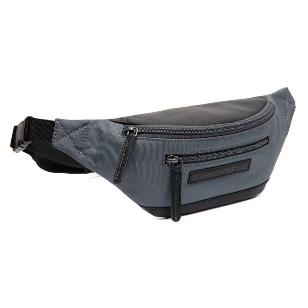 Leder Bauchtasche Velta hellgrau