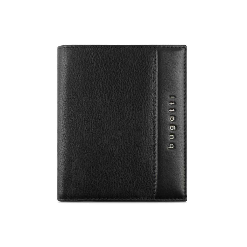 Ledergeldbörse Nome Vertical Wallet With Flap & Zip 49160801 schwarz