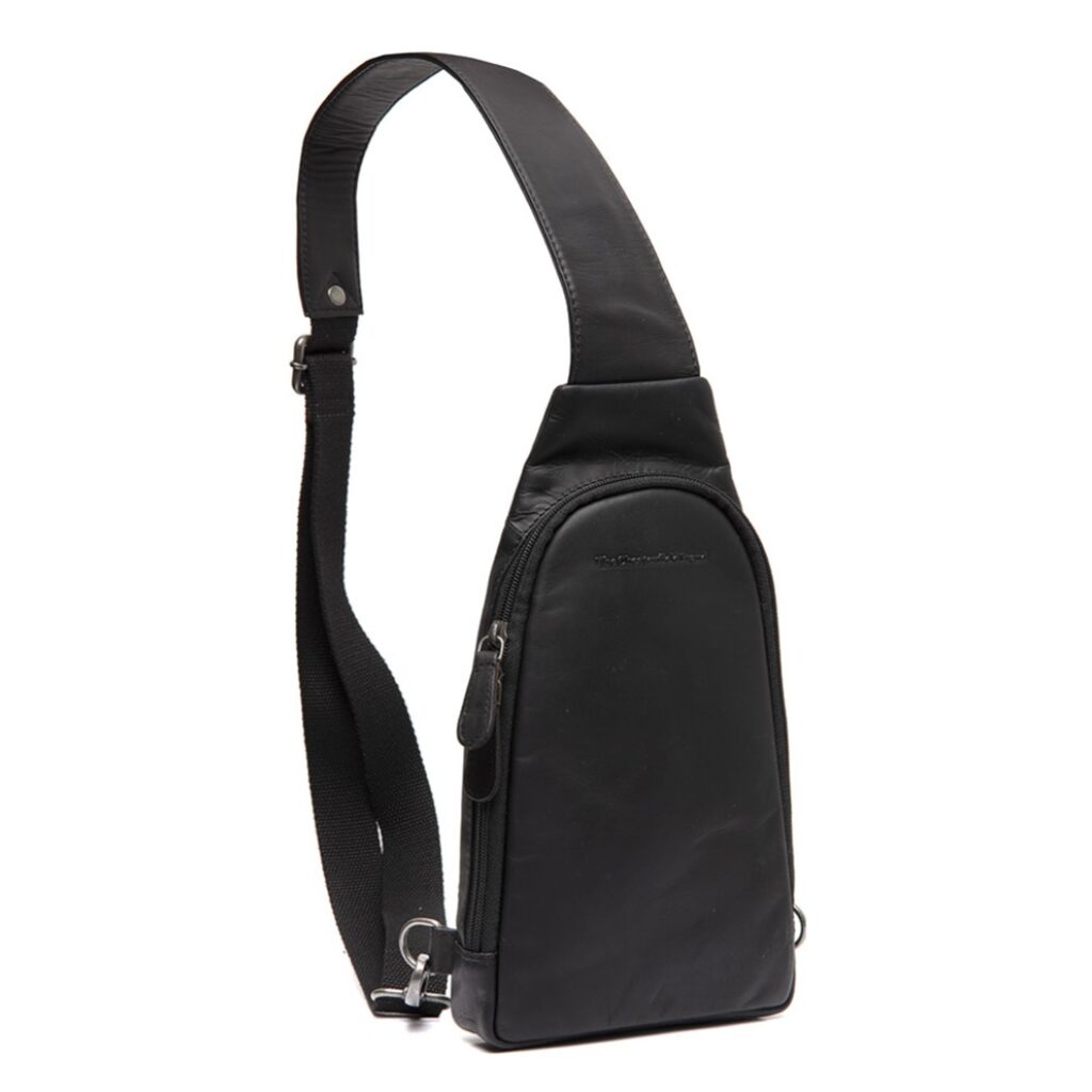 Leder Crossbody Tasche Bowey schwarz