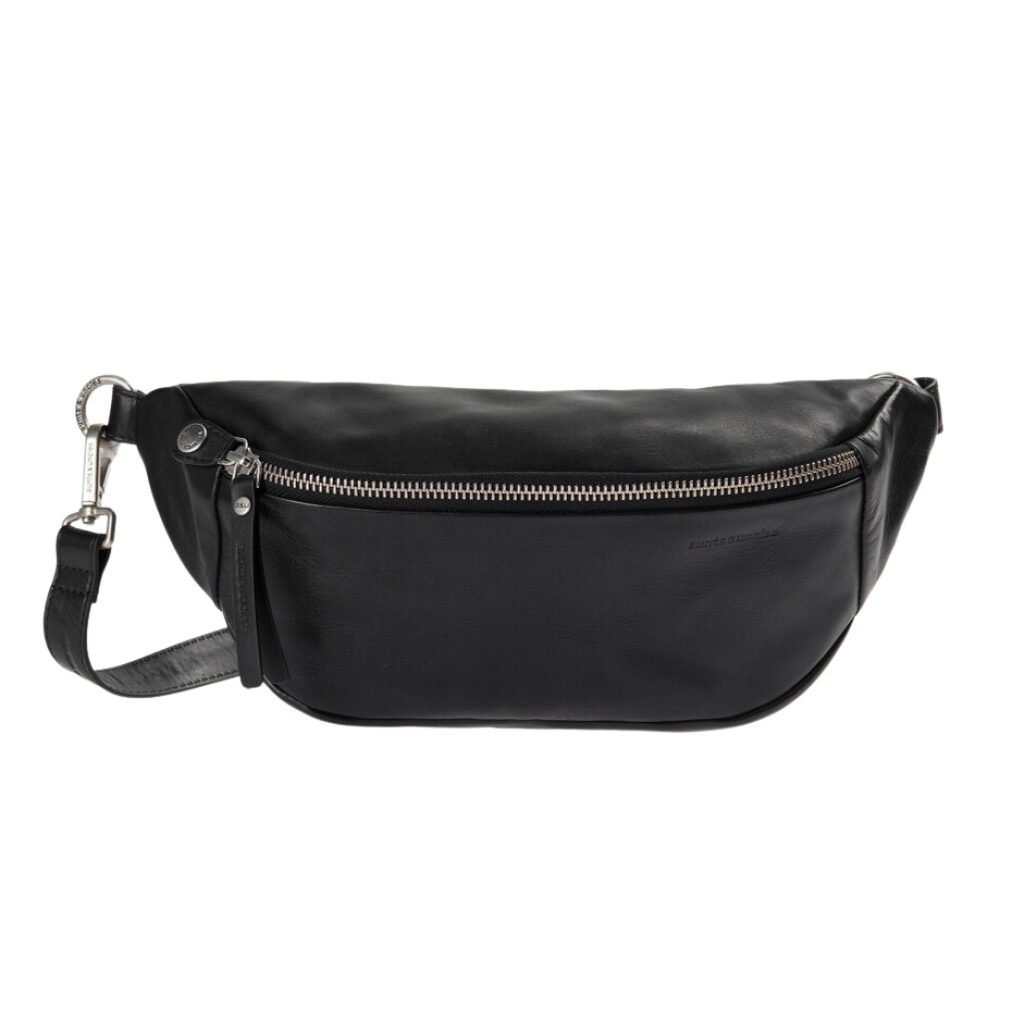 aunts & uncles Leder Crossbody-Tasche Bilberry jet black, Vergrößern